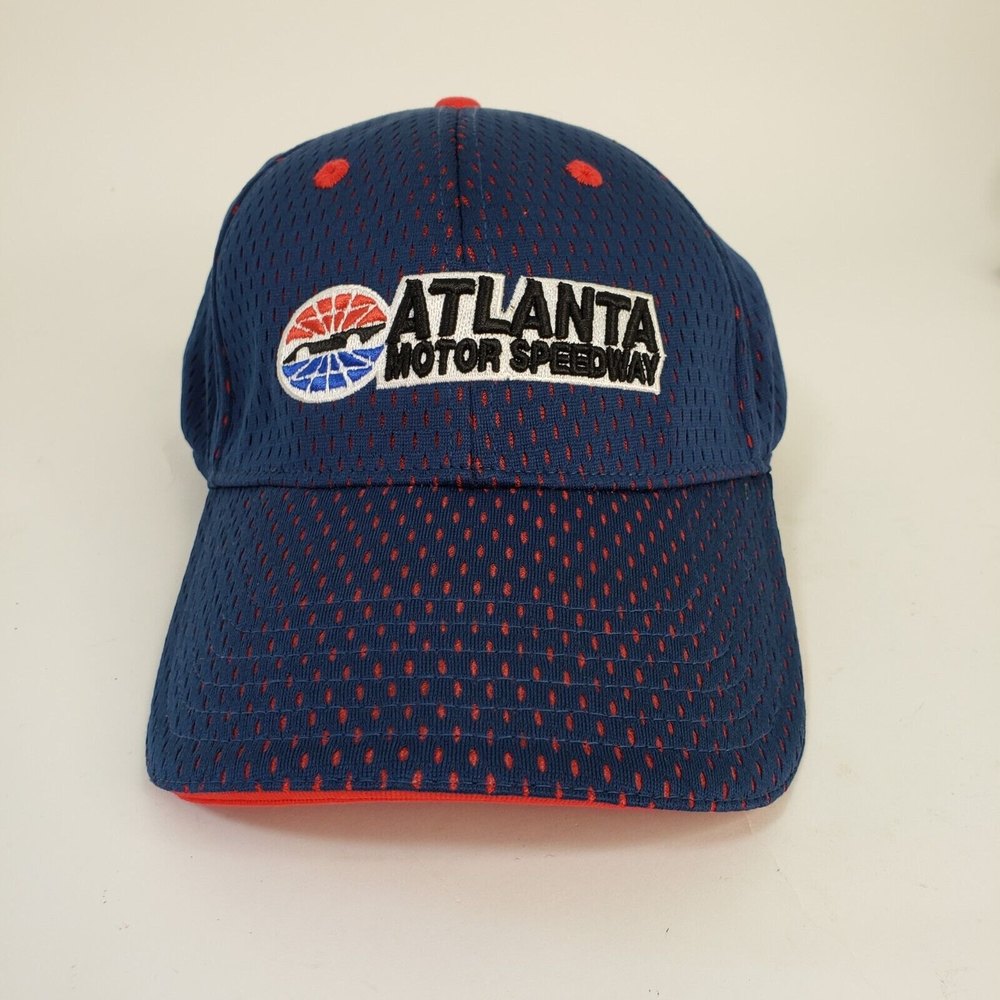 SMI Properties Atlanta Motor Speedway Jersey Knit Adjustable Hat Cap Blue Red